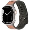 For Apple Watch 10 46mm/Ultra 2/Ultra 49mm/9 8 7 45mm/SE (2023) SE (2022) SE 6 5 4 44mm/3 2 1 42mm Leather Coated Silicone Strap