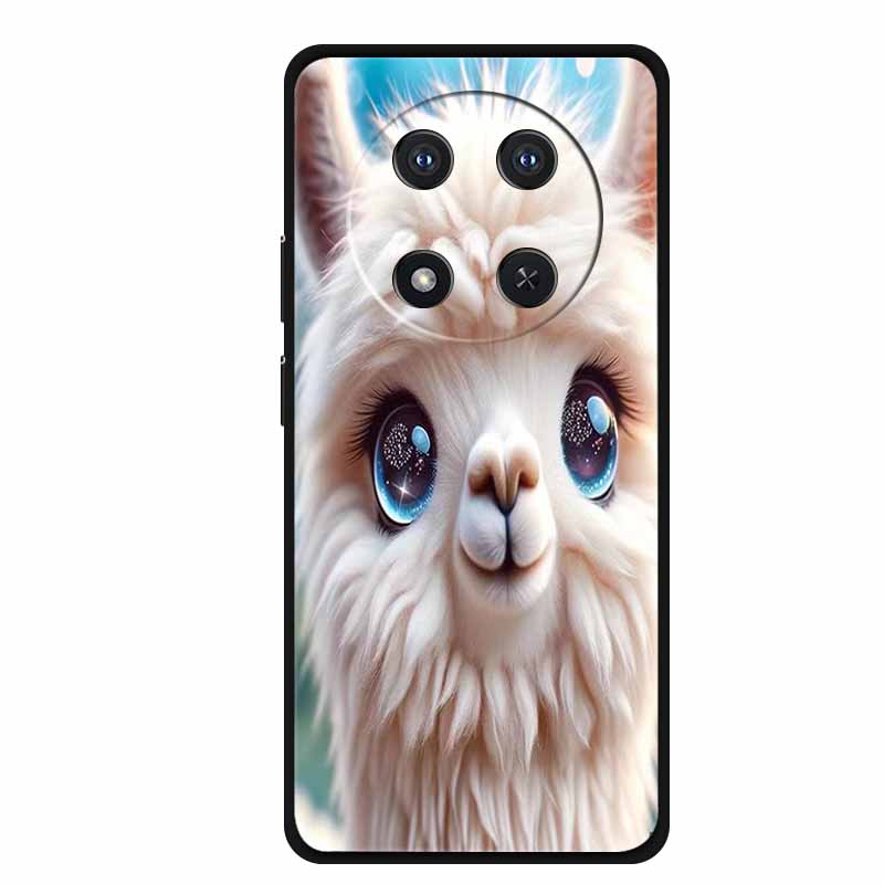 For Honor X9c Case X 9 c Coque Flowers Black Silicone TPU Soft Back Cover For Honor Magic 7 Pro Magic7 5G lite Phone Case Funda