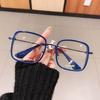 Luxury White Anti Blue Light Glasses Oversized Square Frame Clear Lens Optical Spectacles for Men Women
