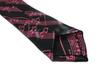 Casual Sheet Music Tie Men's Stylish Musical Note Border Dot Business (Pink Black)