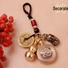Mosazný přívěsek Pixiu Zodiac Key s pěti císařskými mincemi a pleteným provazem Fortune