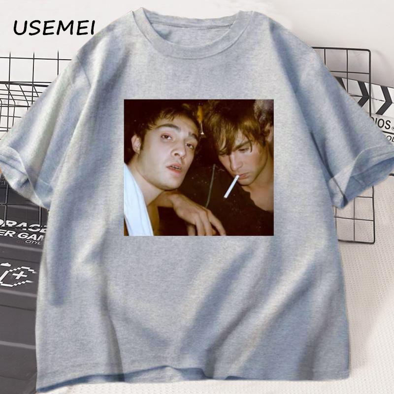 Chuck And Nate Gossip Girl Tee Unisex Unisex Oversized T Shirt Vintage 90s Fashion Aesthetic Trendy Y2k Tshirt Streetwear Clothes