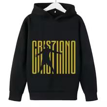 Spring Autumn Casual Children's Hoodie Sports Sweatshirt for Boys and Girls Ronaldo Printed 2-14 Years Fashion Kids Pullover Top