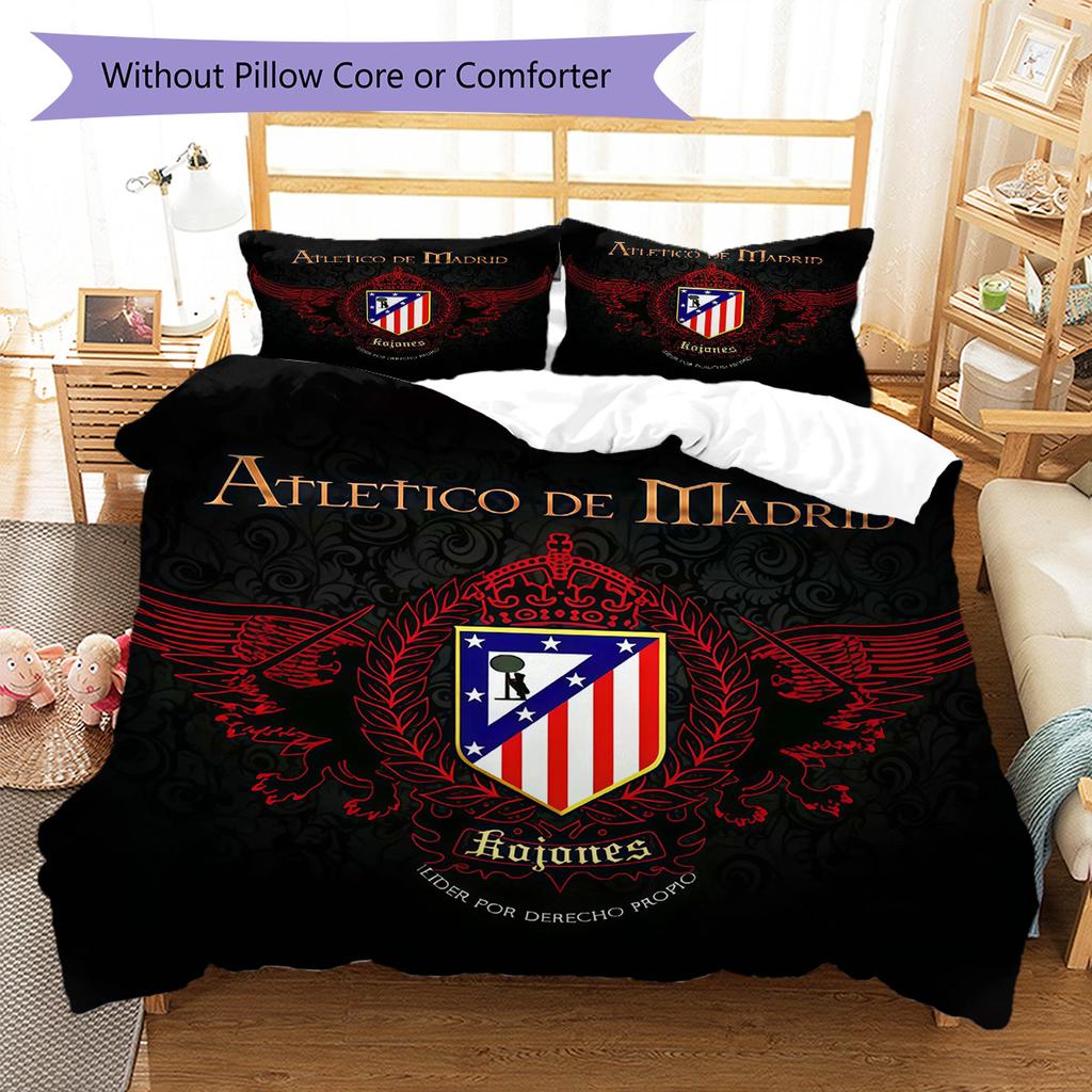 Juego de Edredón Ropa de Cama Atleti Funda de Edredón Funda de Almohada Decoración del Hogar Regalo de Cumpleaños (1 * funda nórdica + 2 * fundas de almohada, sin núcleo)