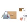 Coach Rowan 17 Logo Keychain Signature Detachable Adjustable Shoulder Strap Zipper Closure Cotton Boston Bag Crossbody Handbag Mini CDY30-IMNIM