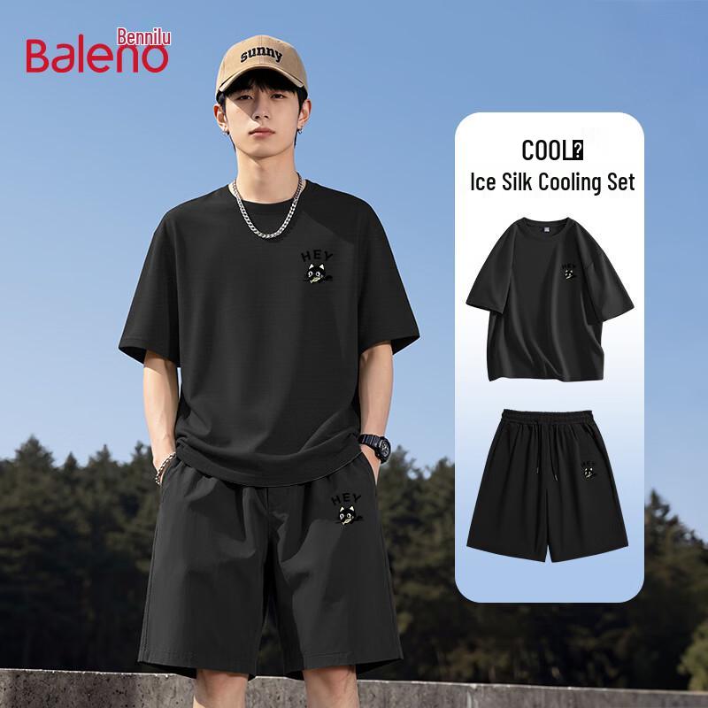 Baleno Men s Loose Fit T-Shirt & Shorts Set L