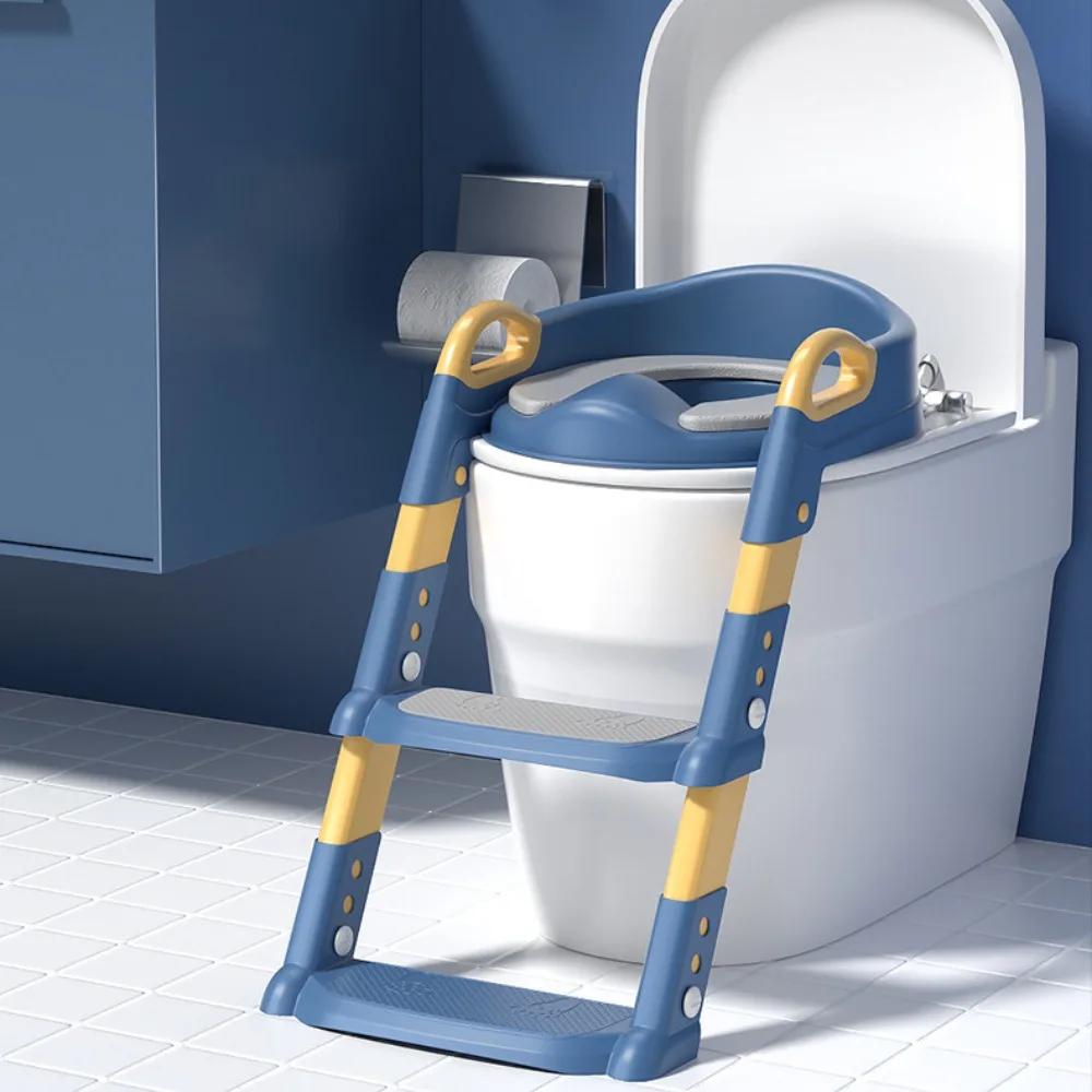 Dětské WC sedátko PP Materiál Stabilní a protiskluzový Skládací podstavec Odnímatelný měkký polštář s područkami