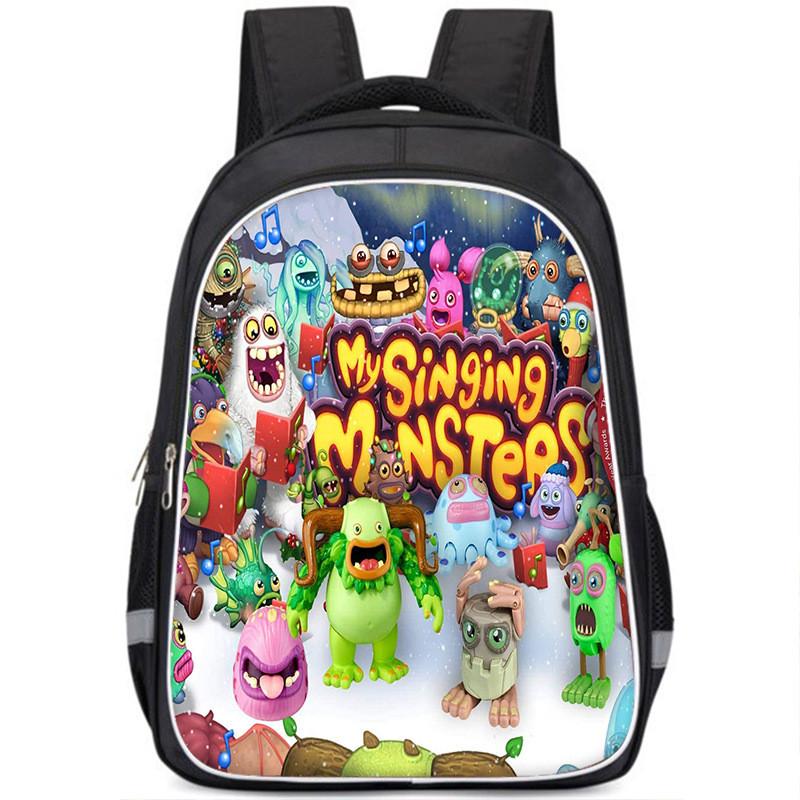 Durable Nylon My Singing Monsters Backpack With Vibrant Prints For School Kids