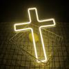 LED Cross Neon Sign USB Powered Dimmable Room Decor Light for Church Party