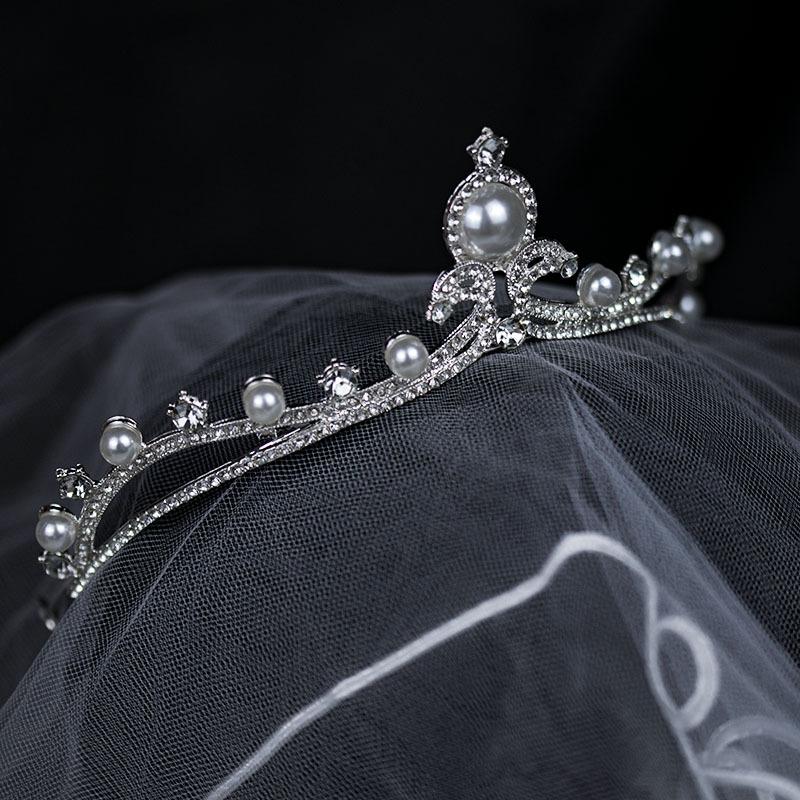 Bridal Crown Tiara Elegant Rhinestones and Pearls  Birthday Hair Accessories  Exquisite and Versatile Semi Circle Crown Wedding Jewelry