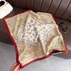 Vintage Elegant Womens Small Square Scarf Imitation Velvet Sun Protection Neck Wrap