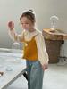 Toddler Korean Style Doll Collar Shirt, Knit Vest, and Bowknot Jeans Set for Girls (2025 Edition).