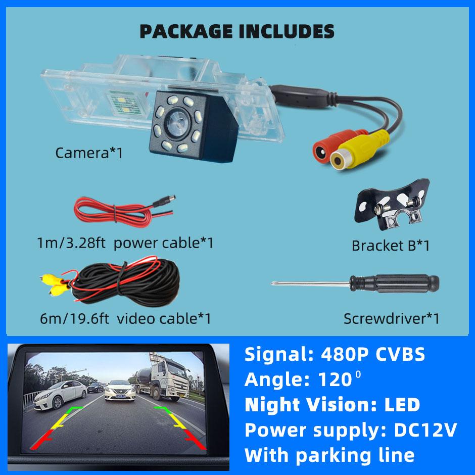 

Rear View Backup Camera Reverse License Plate Light Cam CVBS Parking Safety Night vision Waterproof HD for BMW 120i