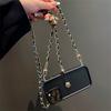 3D Camellia Pearl Chain Crossbody Lanyard Soft Case For iPhone 15 14 Pro Max 12 13 11 XS XR 7 8 Plus Shockproof Back Cover