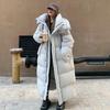Long Down Cotton Clothes for Women Over The Knee 2026 New Thickened Large Quilt Winter Chinese Play Hooded Cotton Jacket