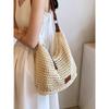 Idle Style Loose Feeling Large Capacity Woven Bag Women's Summer Seaside Vacation Shoulder Beach Bag Straw Tote Bag