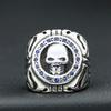 Skull Blue Gemstone Men's Ring Ring European and American Punk Style
