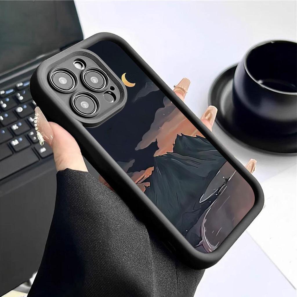 Daisan Night View Groove Phone Case for iPhone 14/15/16/17 Pro Max - Black New Style Protective Cover