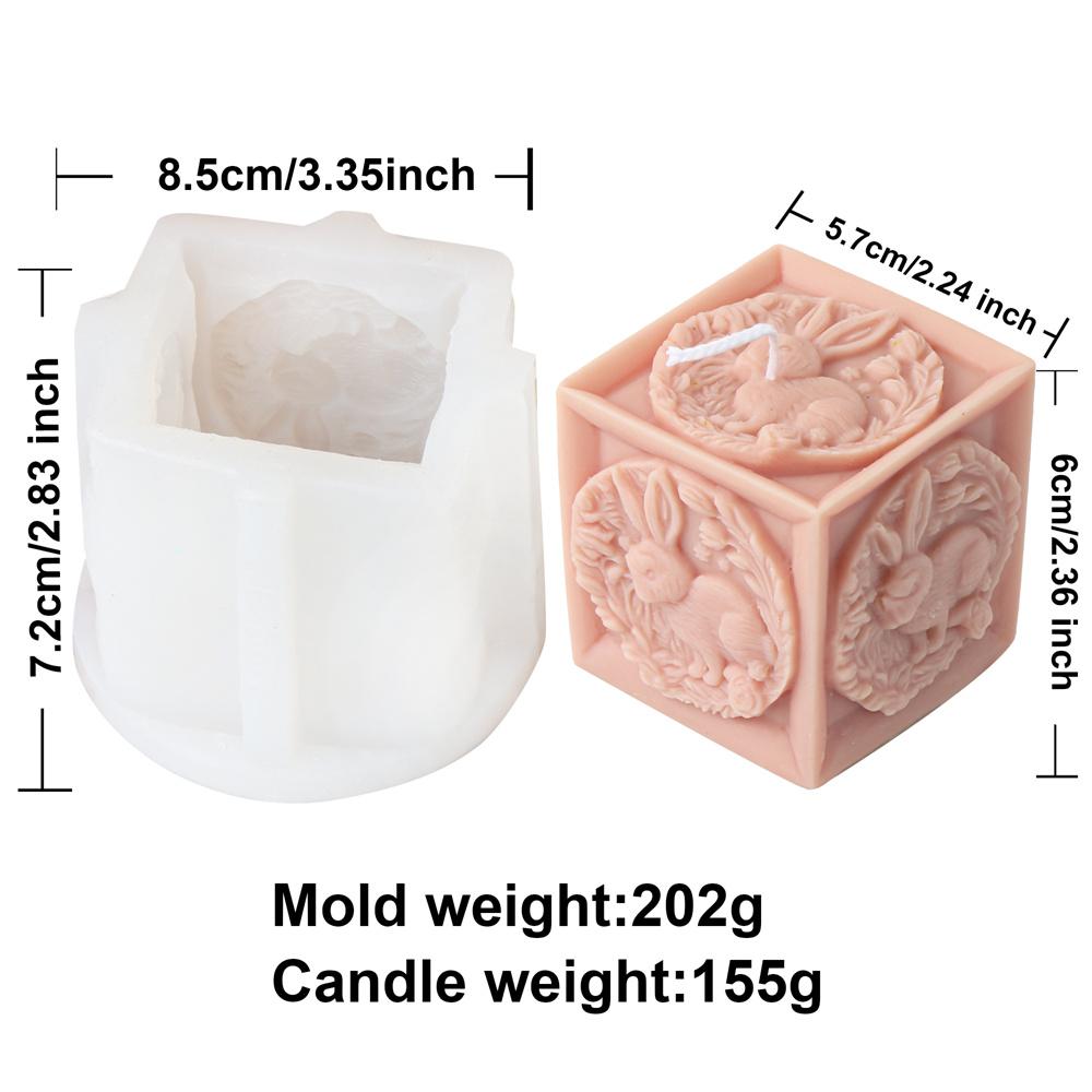 

Пасхальная квадратная колонна Цветок Кролик Силиконовая форма для свечей Сделай сам 3D Рельефный Зайчик Мыло Инструмент для изготовления кристаллов Животное Форма для льда