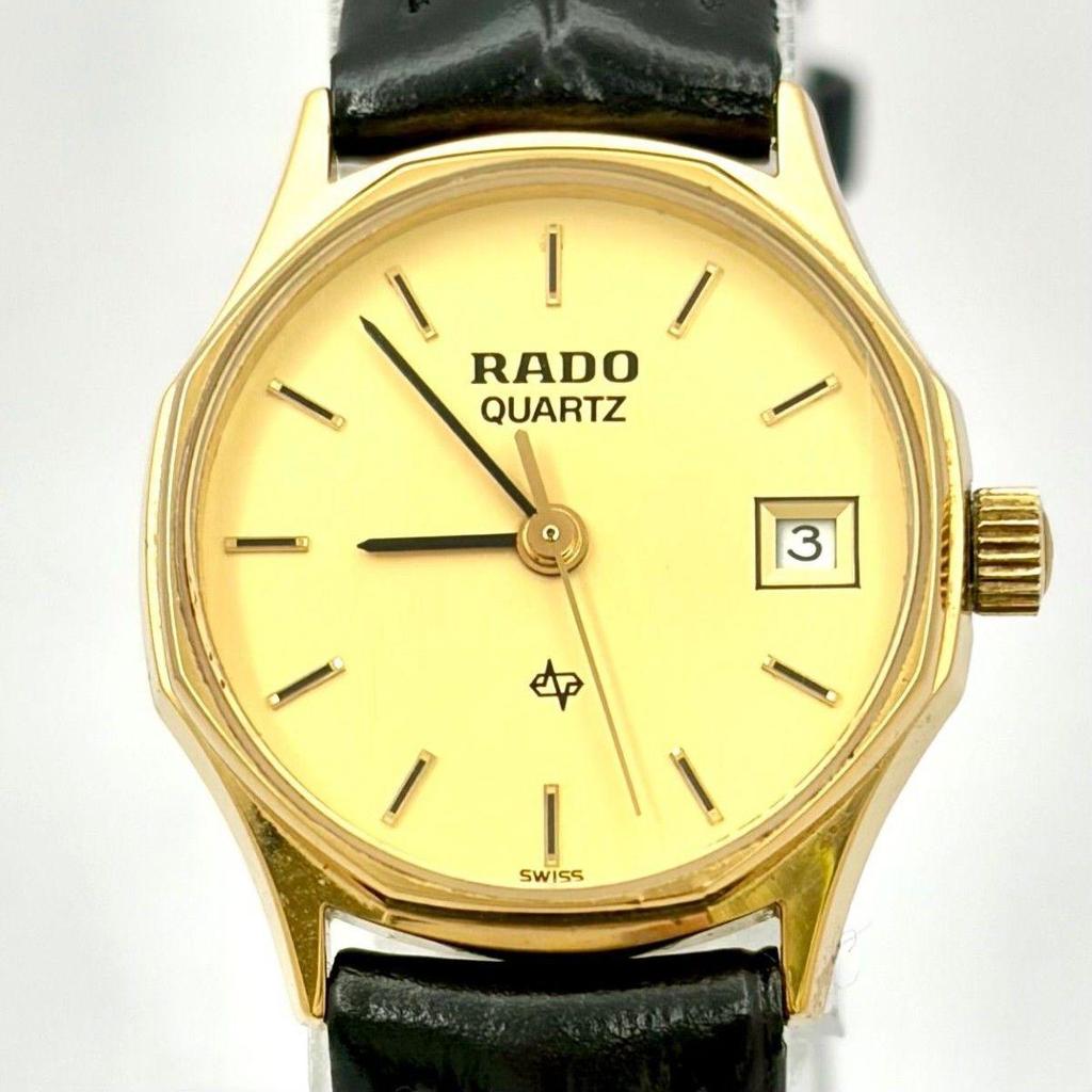 Used [New Battery] RADO Ladies Watch Gold Date 111.5145.2 20790413 New Belt