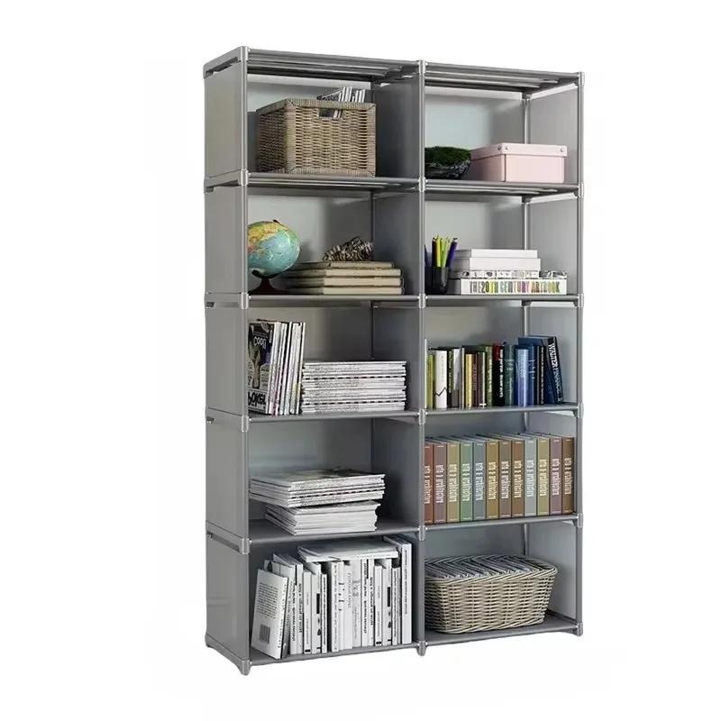 DIY Bookshelf Multi-layer Book Organizer Debris Rack Shelf Home Decor Storage Locker Portable Multi-layer Easy Assembly Bookcase