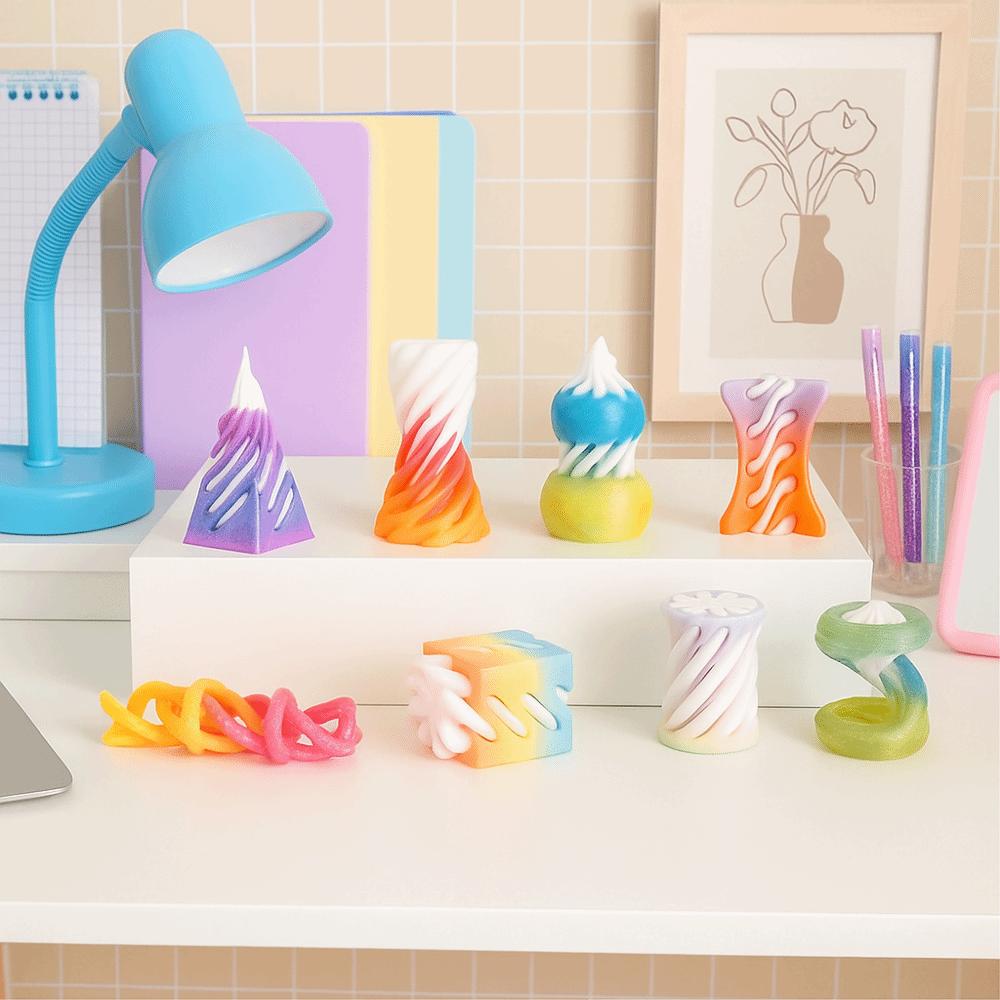 Passthrough Sculpture 3D Printed Spiral Cone Toy Decorative 3D Printed Rotating Pyramid  Halloween