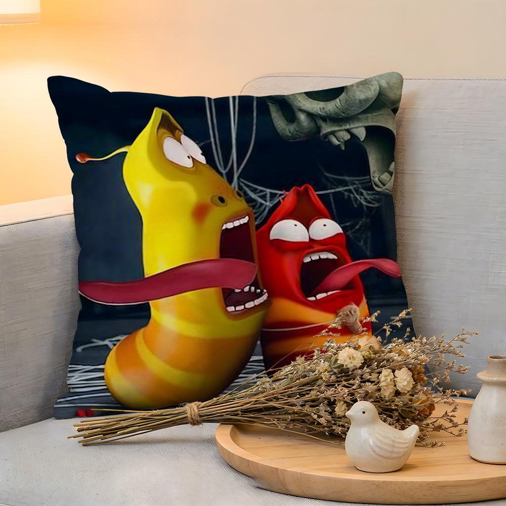 Cushion Cover  Linen  SkinFriendly Soft Decorative Case For Sofa Home Decor Funny LLarva Pillow cover