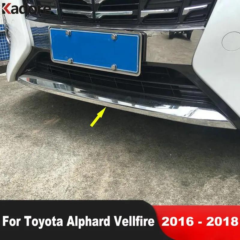 For Toyota Alphard Vellfire 2016 2017 2018 Chrome Front Bottom Bumper Cover Trim Lower Grille Lip Molding Strip Car Accessories