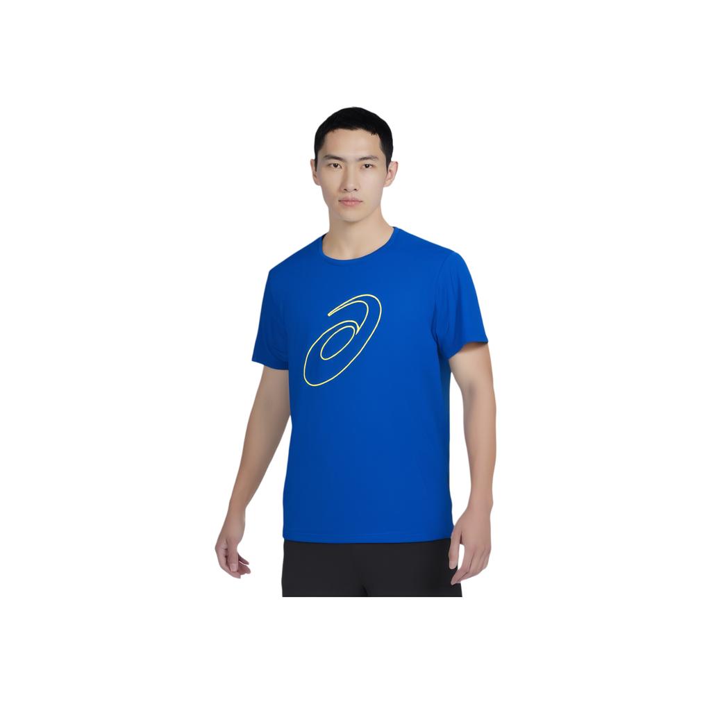 Asics Gestrickter Pullover Dopamin-Print Mode Sport Atmungsaktiv Laufen Rundhalsausschnitt Kurzarm T-Shirt Herren T-Shirts Blau 2011C856-400
