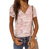 Women Short Sleeve T-Shirts Camo Print V-Neck Tops Summer Sports Loose Tee Female Street Green T-Shirt
