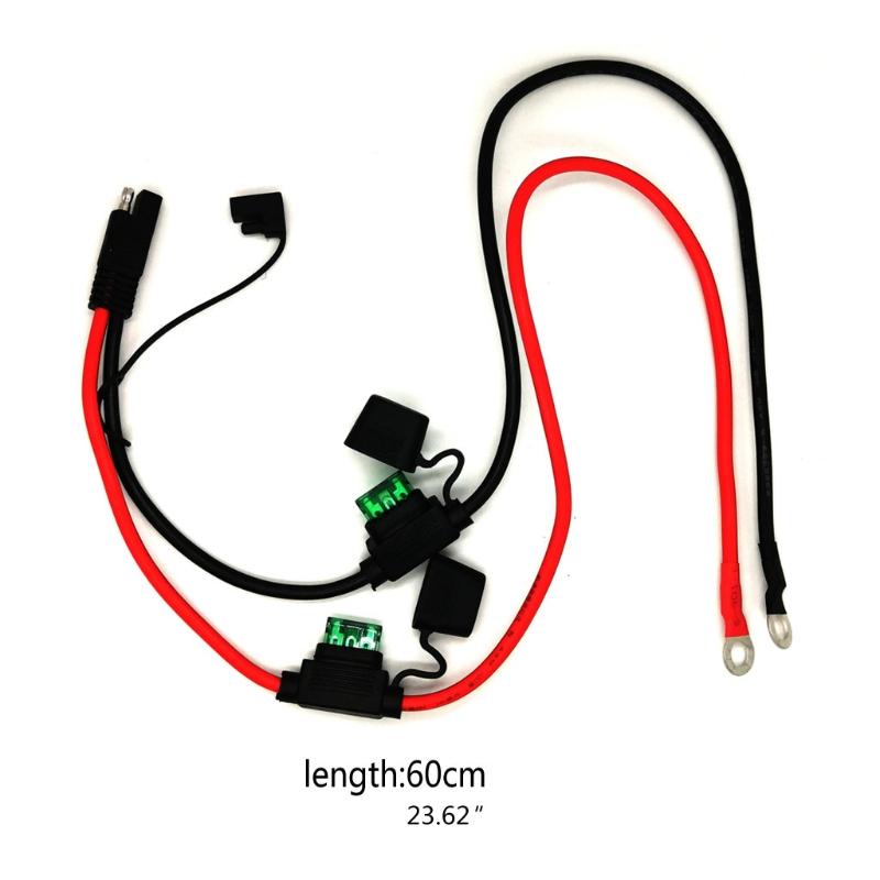 SAE Battery Connector SAE to O Ring Terminal Harness 10AWG 2Pin Quick Disconnect SAE Extension Cable with SAE RP Adapter