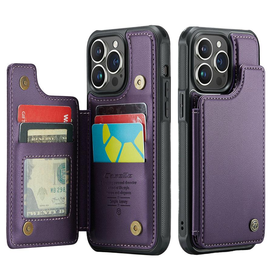 Luxury PU Leather Kickstand Wallet Case for iPhone 16 15 14 Pro Max Mobile Phone Accessory Packaged in OPP Bag