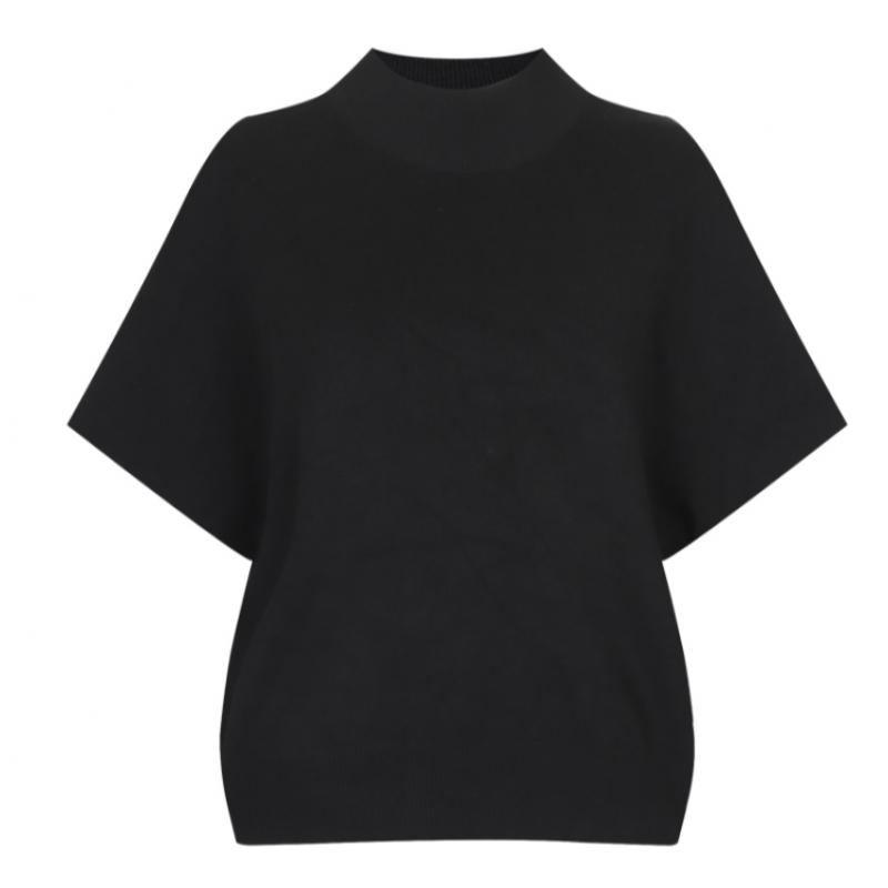 Shop   Women S Mock Neck verSatile Plain Short Sleeve Knit Beige Bom Wkn260045