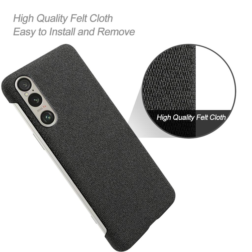 Für Sony Xperia 1 VI Hülle Stoff+PC Schutzhülle