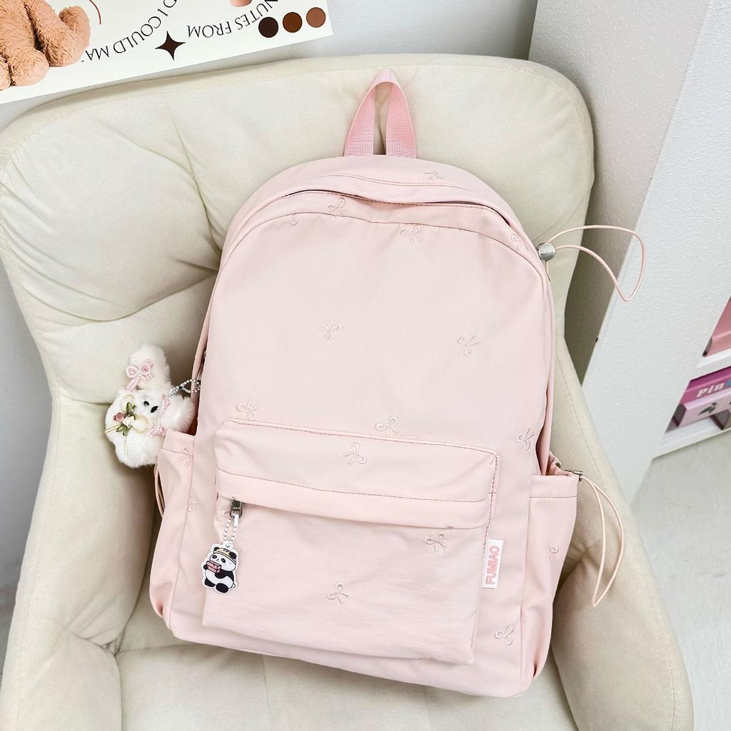 Schoolbag Japanese ins small fresh solid color versatile schoolbag large capacity junior high school student backpack leisure travel backpack