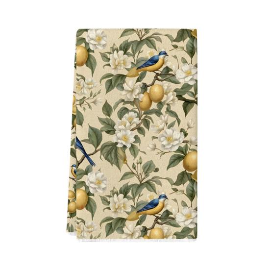 Citron kökshandduk Mikrofiber Absorberande disktrasa Lantlig diskduk Handduk för kök badrum Kustfestinredning