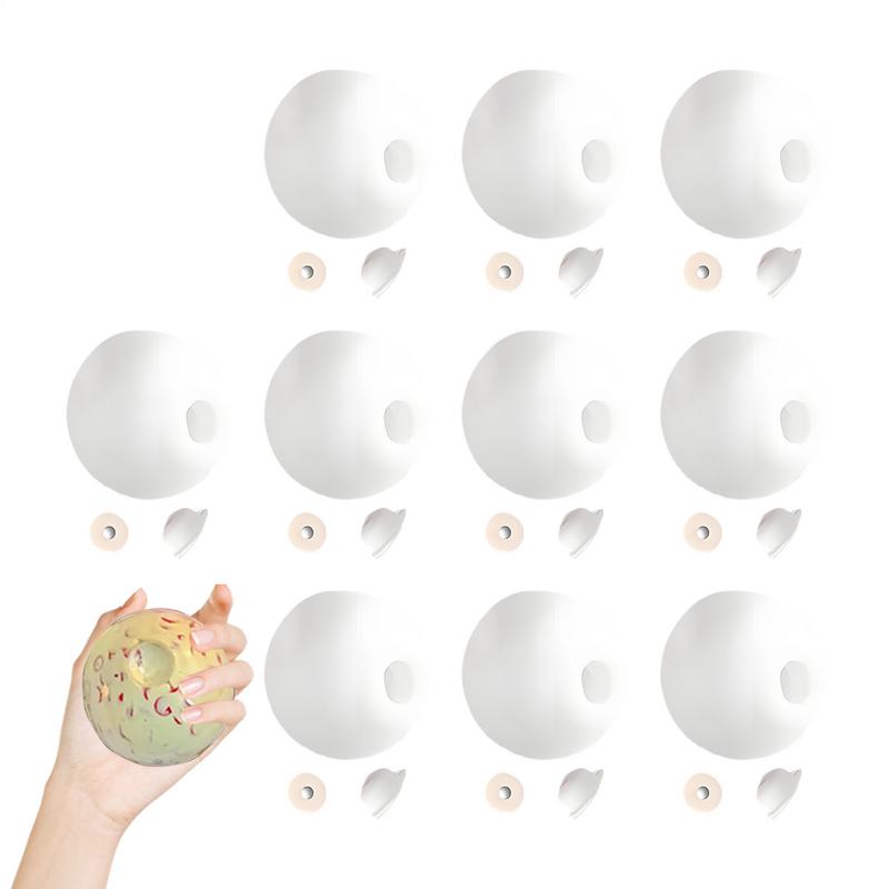 10PCS Empty Stress Ball Kit Blank Skins Milky Making Kit Noisy Sand Expander Tool Glutinous Stress Relief Base Container for Adults
