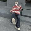 Unisex Retro Faux Mink Fur Knit Sweater Cardigan: Cozy, Loose, Round Neck Outerwear for Autumn and Winter