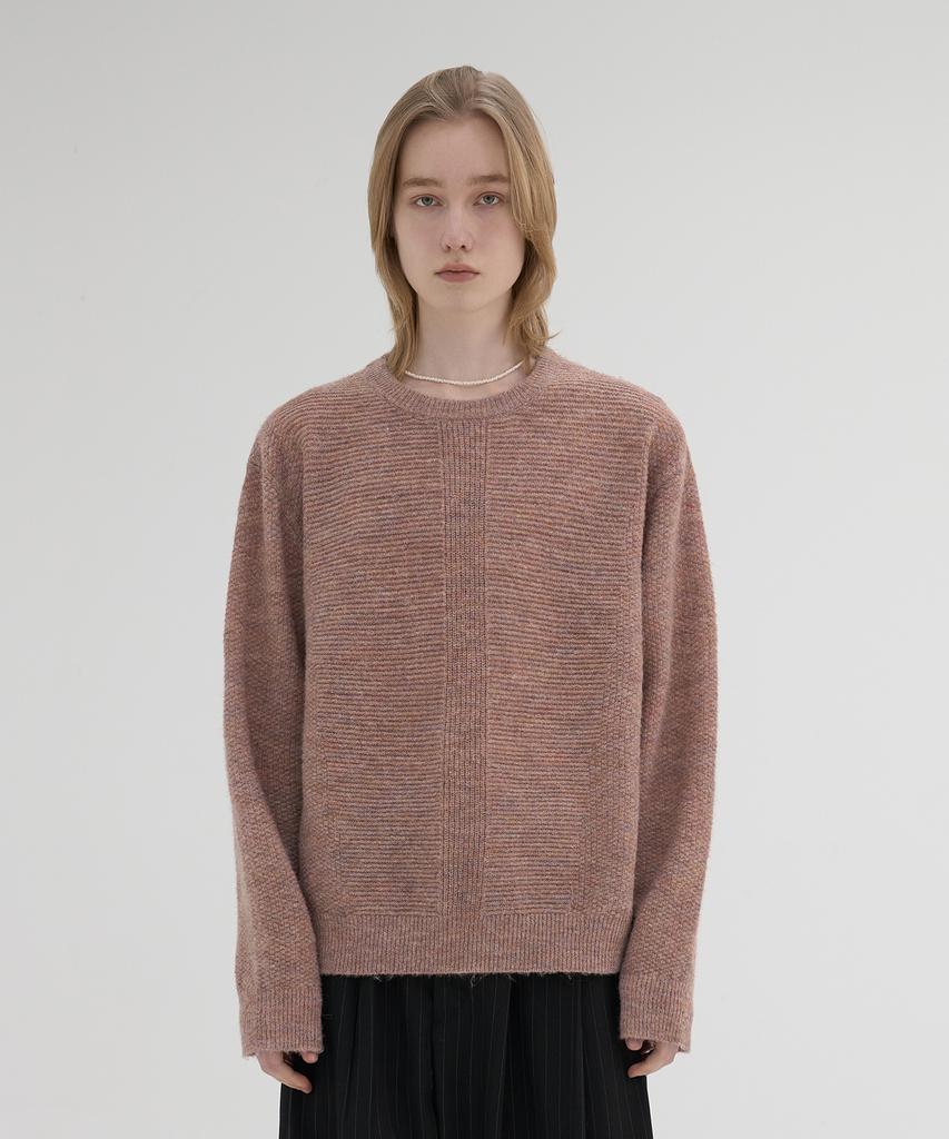 KNOUUN Hairy Melange Knit (Dusty Coral)