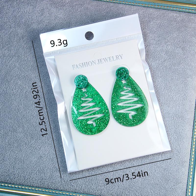 Cross-Border Christmas Reindeer & Tree Acrylic Earrings