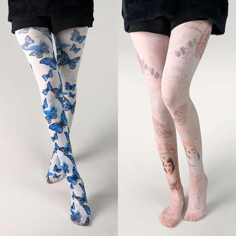 

1 шт. женские чулки анти-проститутка чулки колготки с принтом кросс-бордер