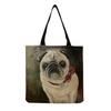 Women Vintage Linen Tote Bag - Large Capacity Dog Print Shoulder Handbag for Casual & Grocery Shopping KTB