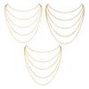 Mehrschichtige dünne Halsketten Minimalistisch für Damen Zierlich Vergoldeter Edelstahl Stapelbare Ketten Halskette Schmuck