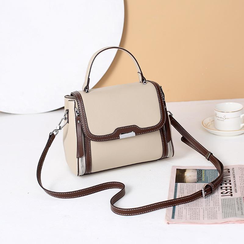 

Женская сумка из натуральной кожи 2025 Новый горячий стиль Мода Высококачественная текстура Воловья кожа Сумка кроссбоди Сумка на плечо бежевый