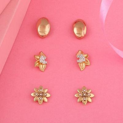 Valentine's Day Gifts for Girlfriend - Set of Gold Plated Stud Earrings