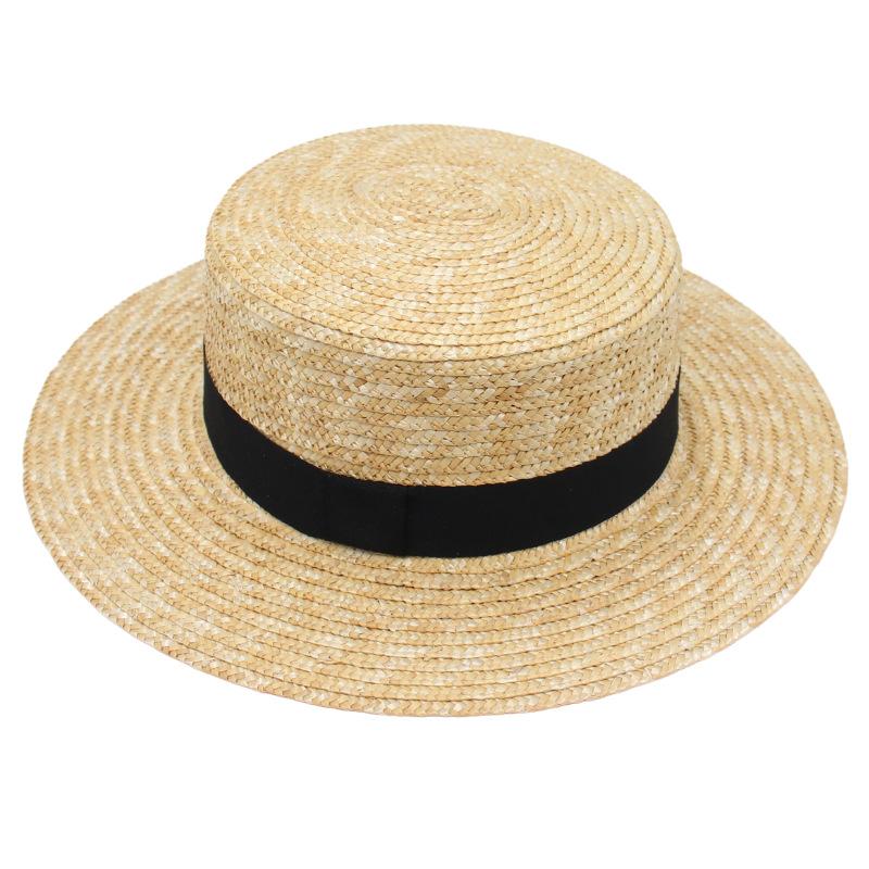 Spring/Summer Straw French Straw Hat Dome Flat Top Square Ribbon Women'S Straw Country Hat