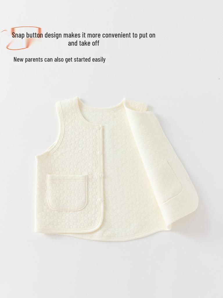 Pikowana ciepła kamizelka dziecięca dla chłopców i dziewczynek – Jesienno-zimowa odzież wierzchnia warstwa bazowa