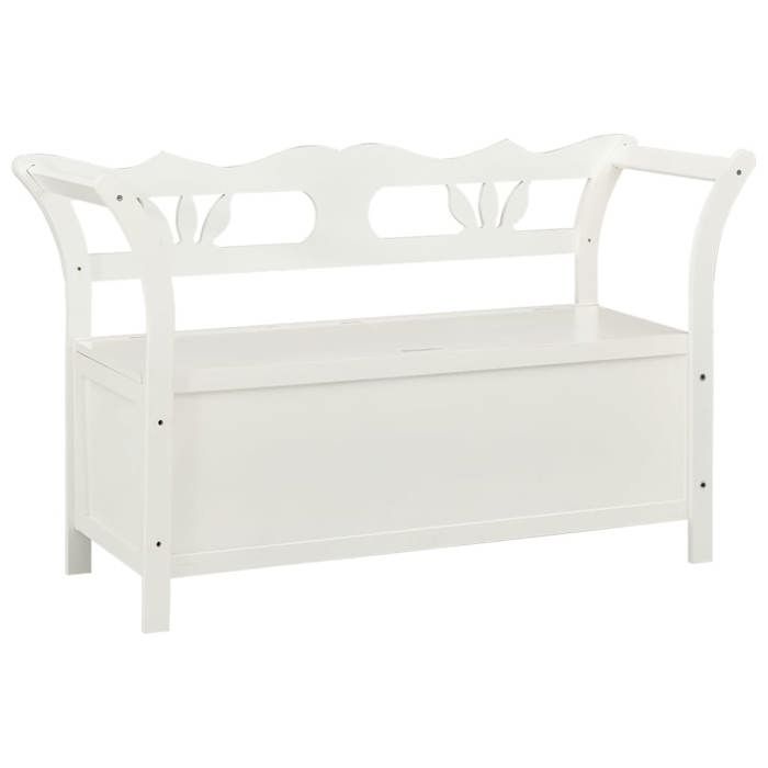 VidaXL White Bench 107x45x75.5 Cm Solid Fir Wood 351773