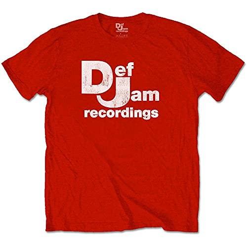 Def Jam Recordings T Shirt Classic Logo Unisexs Red Xl S