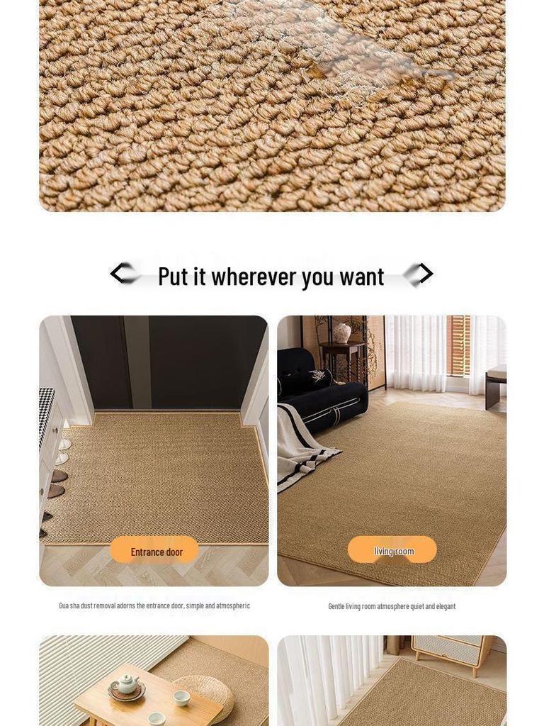 Imitation Sisal Non-Slip Entry Mat - Wear-Resistant, Easy-Clean, Dirt-Resistant Pineapple Ring Design Rug